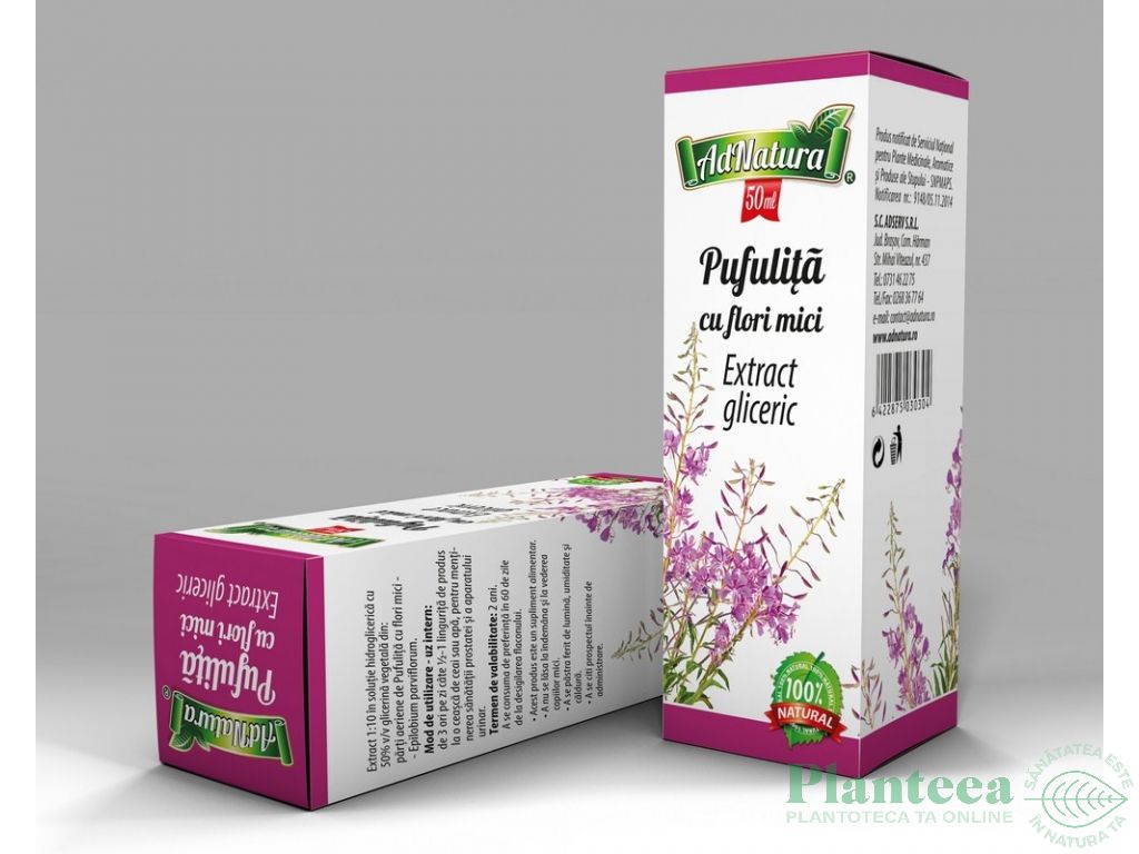 Extract hidrogliceric pufulita flori mici 50ml - ADNATURA