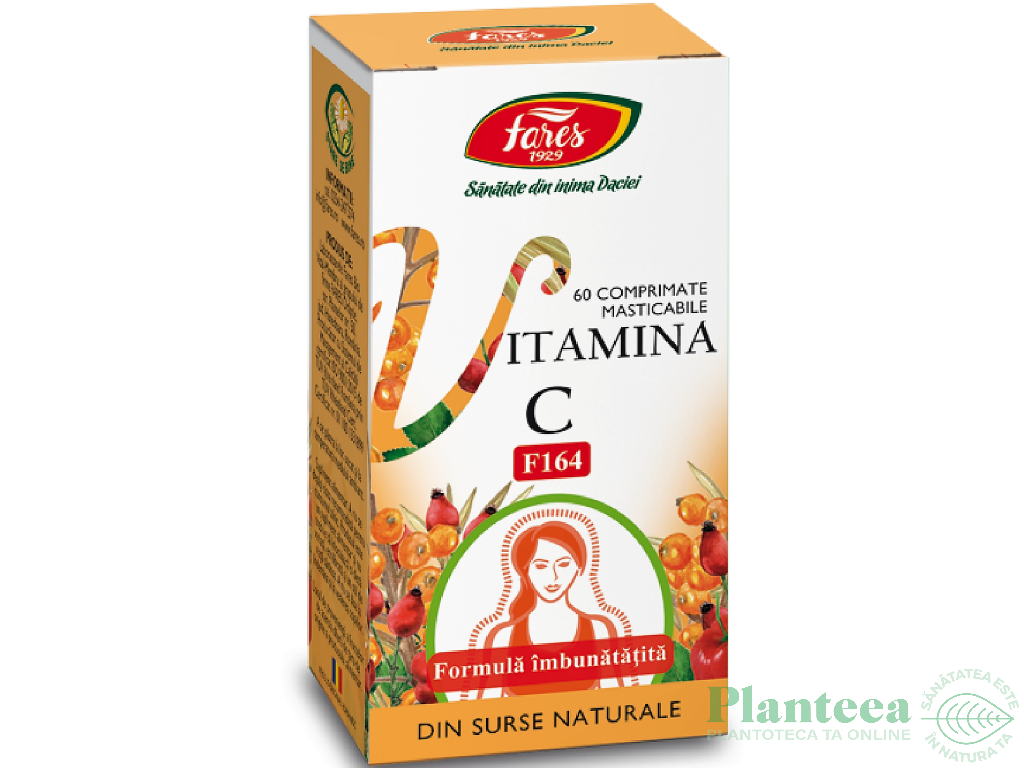 Vitamina C naturala masticabila 60cp - FARES