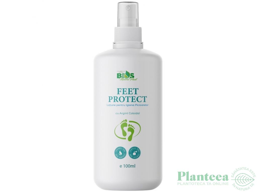 Lotiune igiena picioare argint coloidal FeetProtect 100ml - BIOS MINERAL