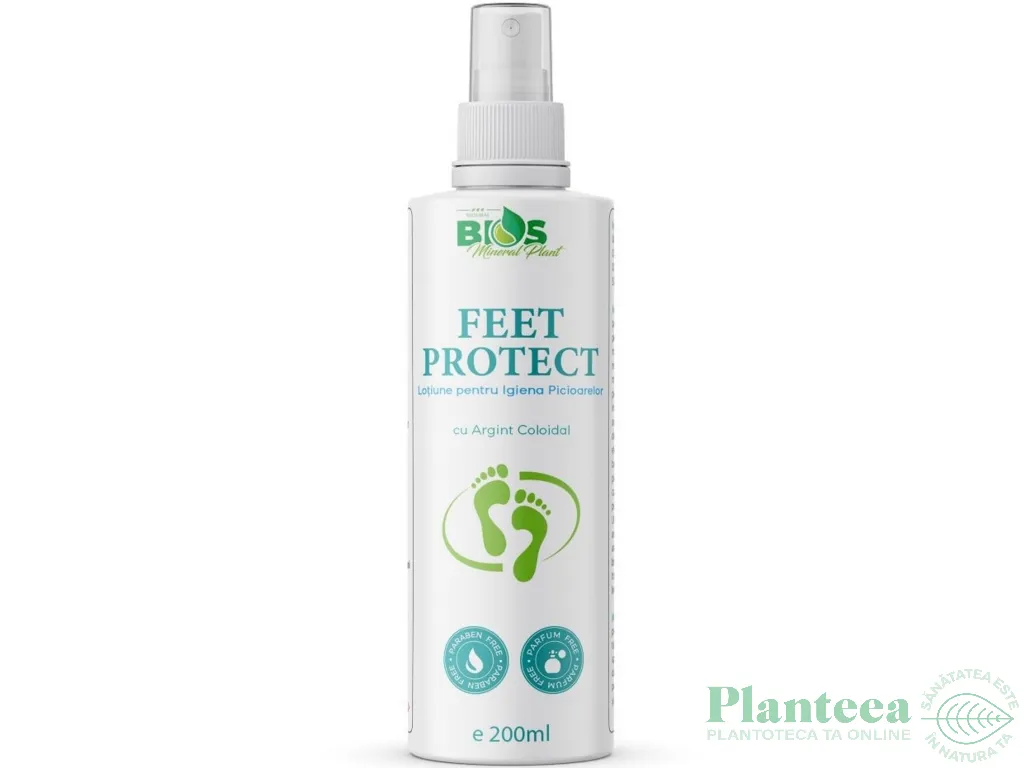 Lotiune igiena picioare argint coloidal FeetProtect 200ml - BIOS MINERAL
