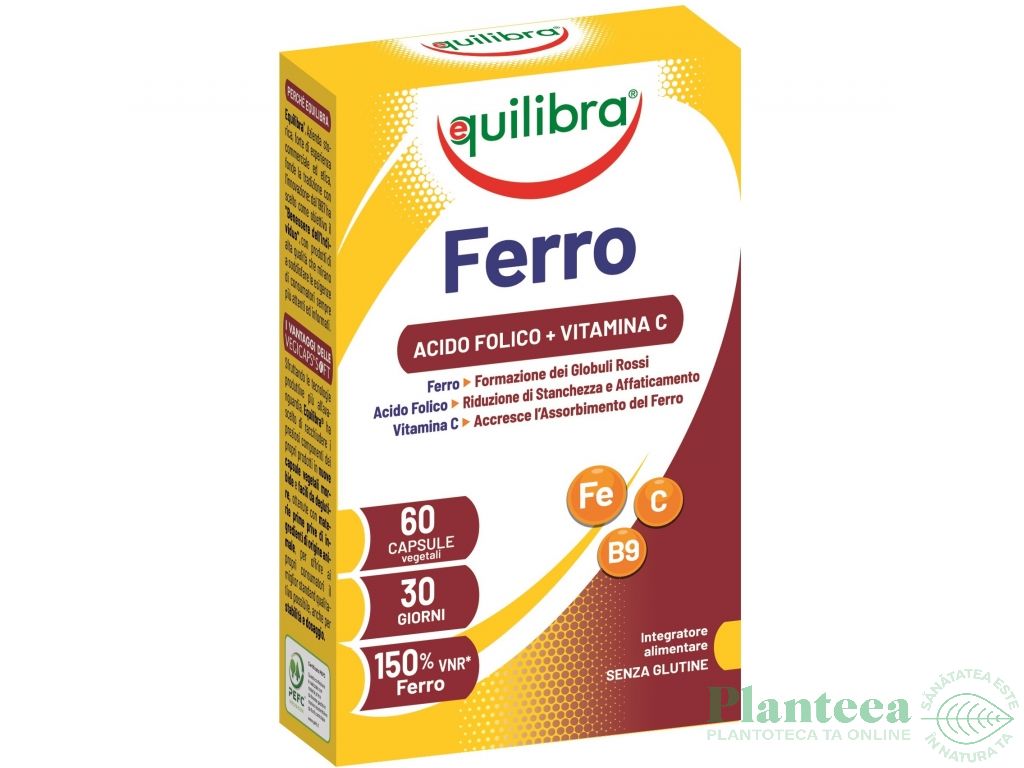 Fier Acid folic vitamina C 60cps - EQUILIBRA