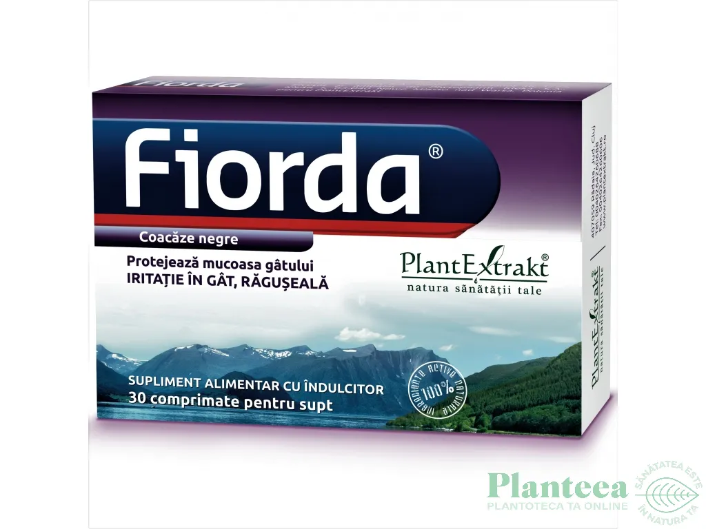 Pastile gat Fiorda coacaze negre 30cp - PLANTEXTRAKT