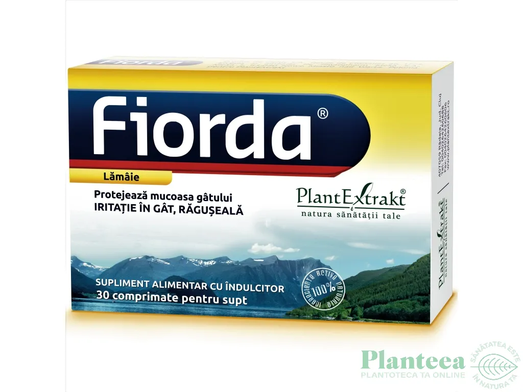 Pastile gat Fiorda lamaie 30cp - PLANTEXTRAKT