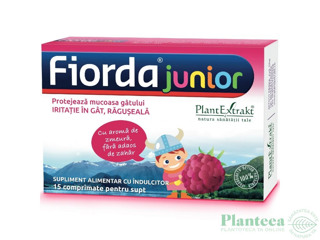 Pastile gat Fiorda junior zmeura 15cp - PLANTEXTRAKT