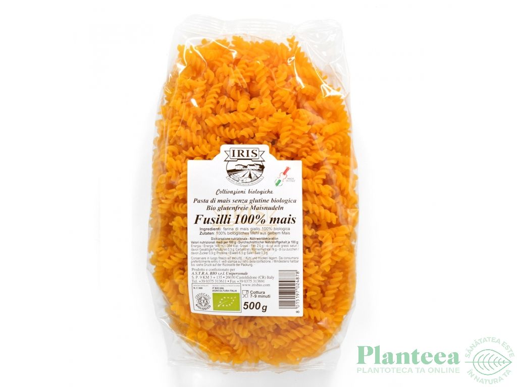 Paste fusilli porumb eco 500g - IRIS BIO