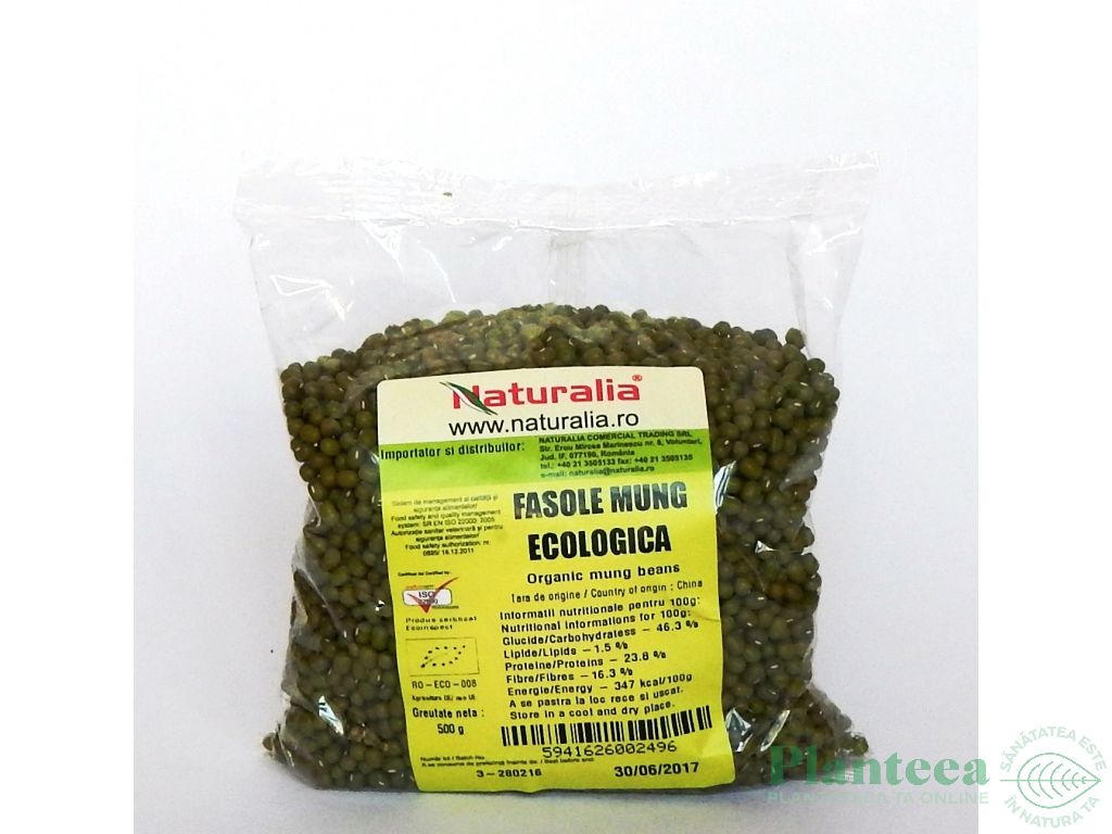 Fasole mung boabe eco 500g - NATURALIA