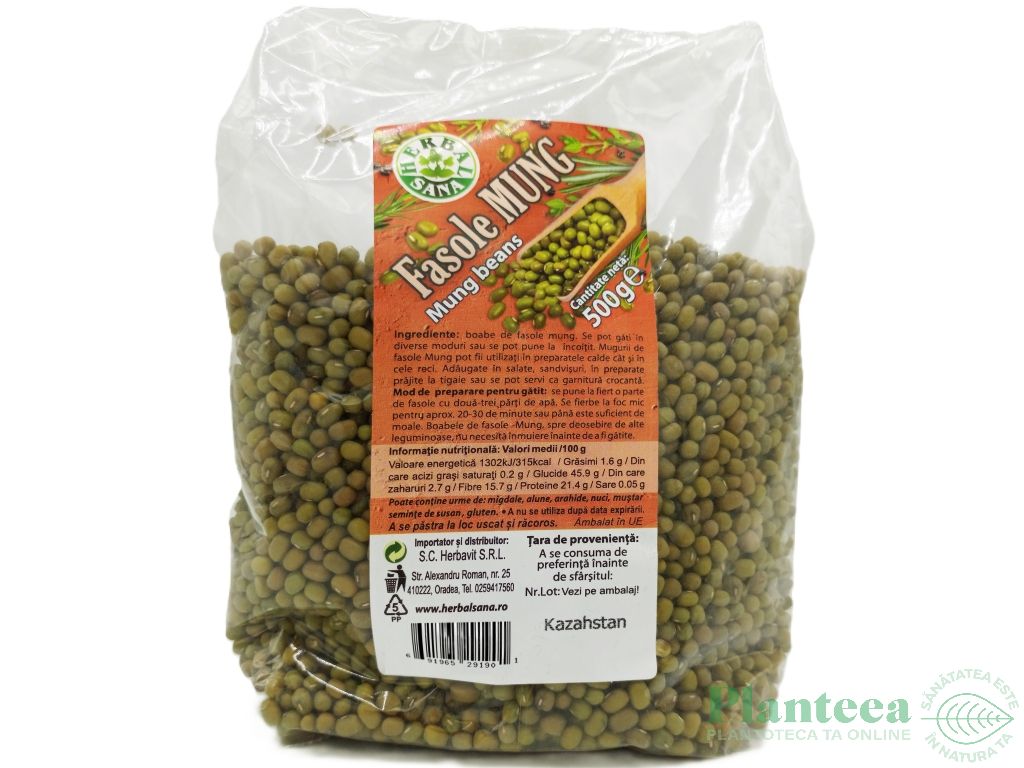 Fasole mung boabe 500g - HERBAL SANA