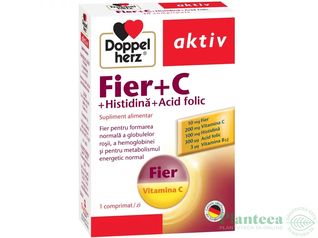 Fier C histidina acid folic 30cp - DOPPEL HERZ