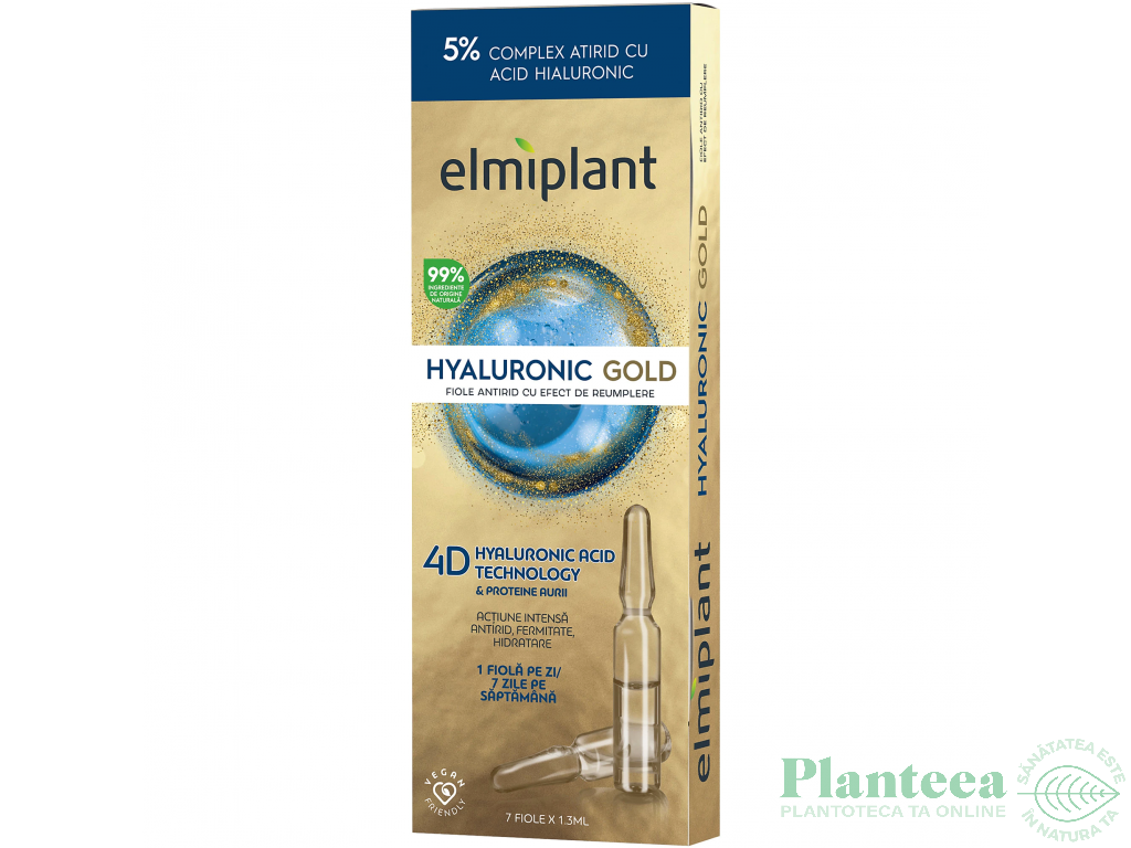 Fiole antirid 4D HyaluronicGold 7x1,3ml - ELMIPLANT