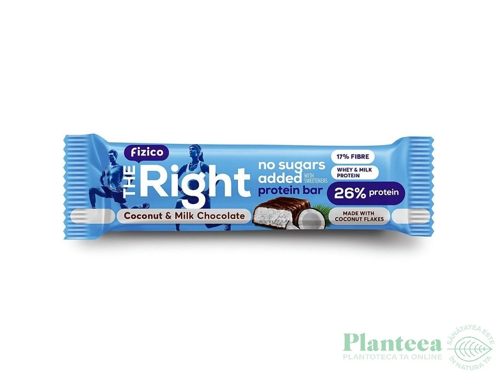 Baton proteic cocos ciocolata lapte The Right 60g - FIZICO