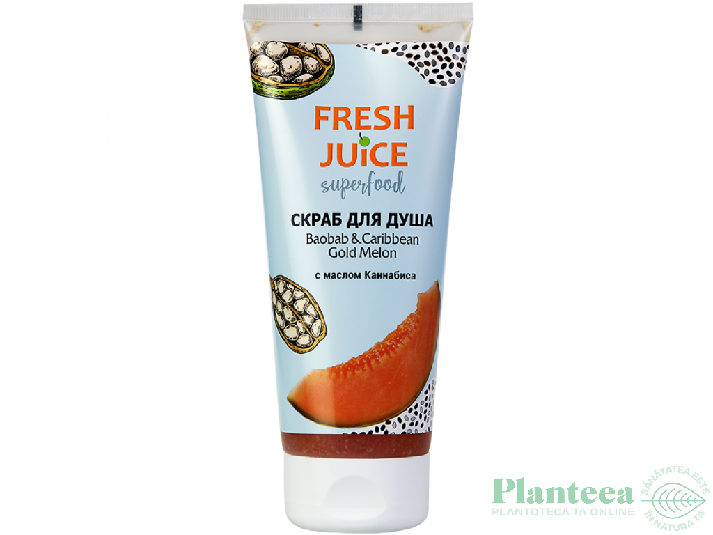 Scrub dus baobab pepene galben caraibian 200ml - FRESH JUICE