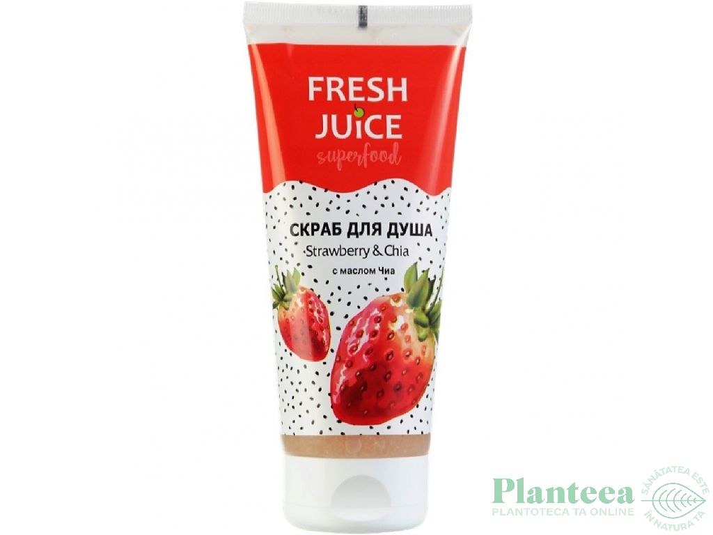 Scrub dus capsuni chia Superfood 200ml - FRESH JUICE