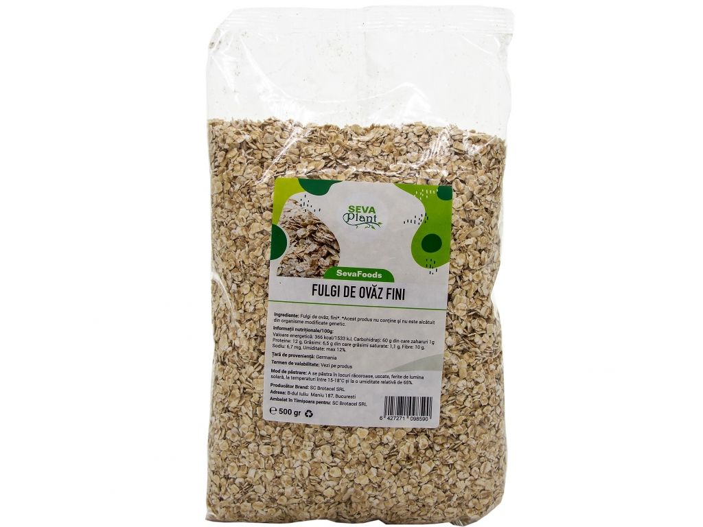 Fulgi ovaz fini 500g - SEVA FOOD