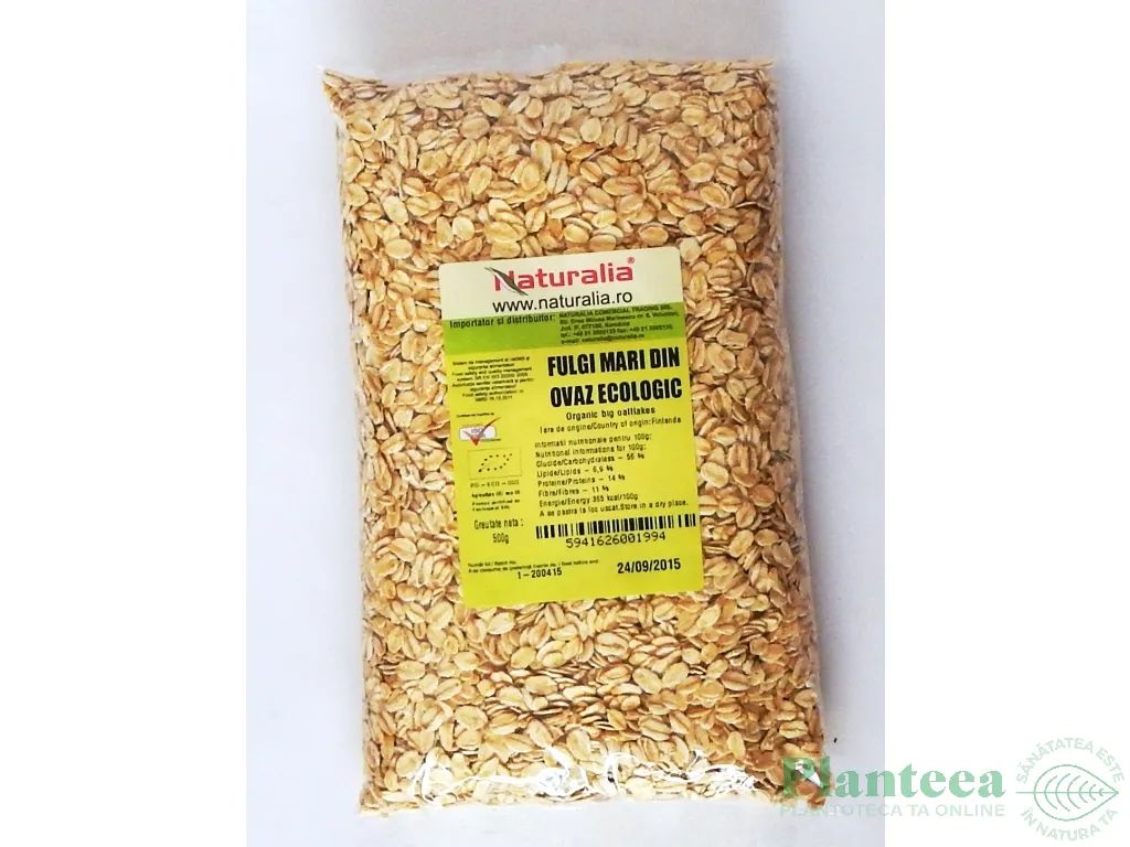 Fulgi ovaz mari ecologici 500g - NATURALIA