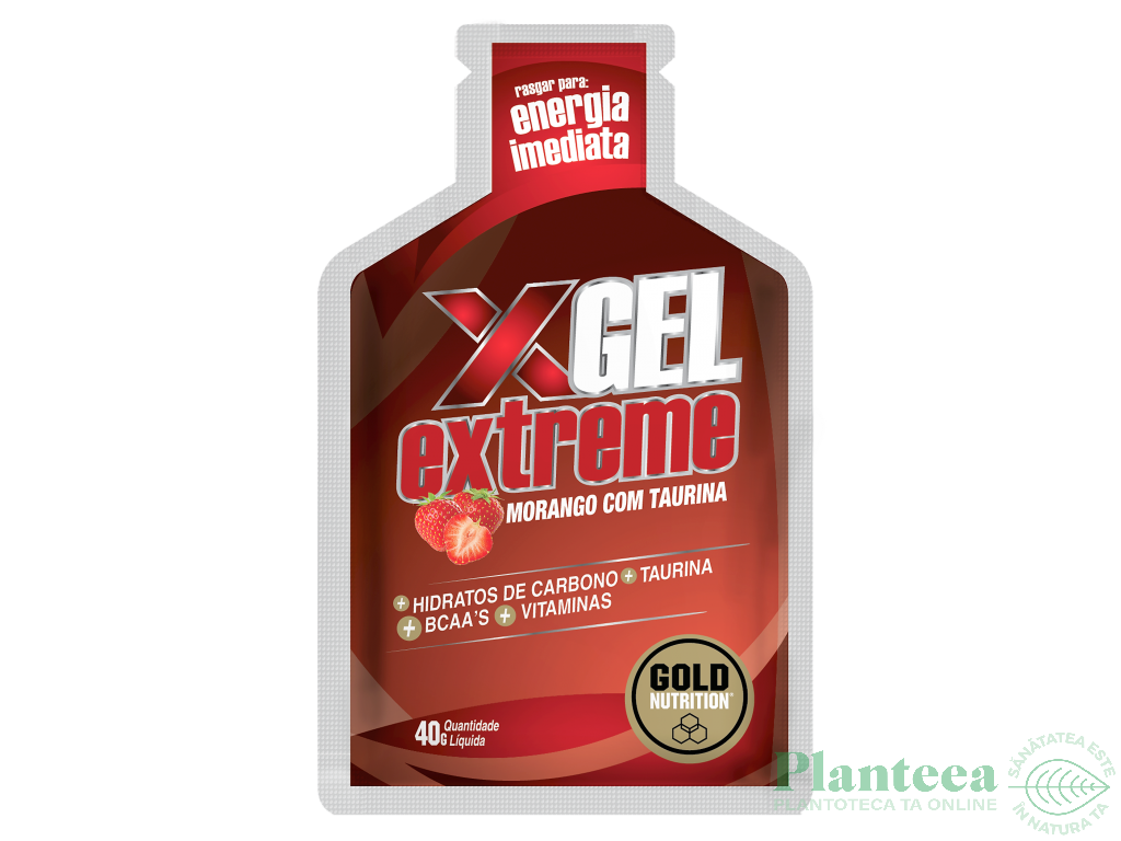 Gel energizant taurina capsuni Extreme 40g - GOLD NUTRITION