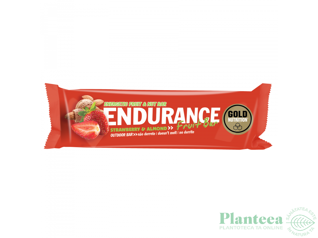 Baton energizant fructe capsuni migdale Endurance 40g - GOLD NUTRITION