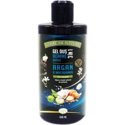 Gel dus 3in1 miere argan macadamia Homme Brave 300ml - VERRE DE NATURE