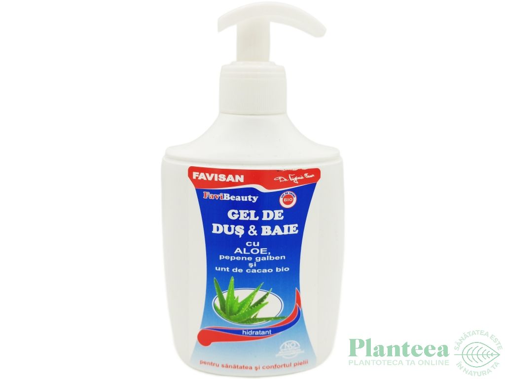 Gel dus baie Hidratant aloe pepene galben 300ml - FAVISAN