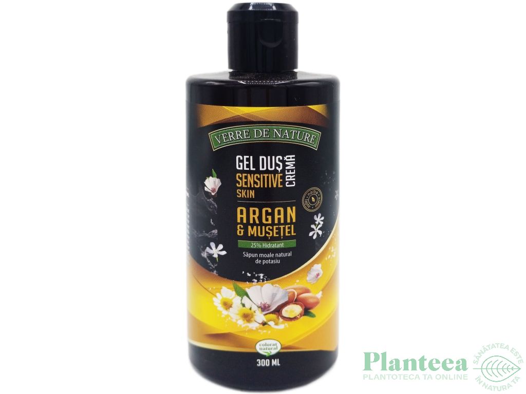 Gel dus crema miere argan musetel Sensitive Skin 300ml - VERRE DE NATURE