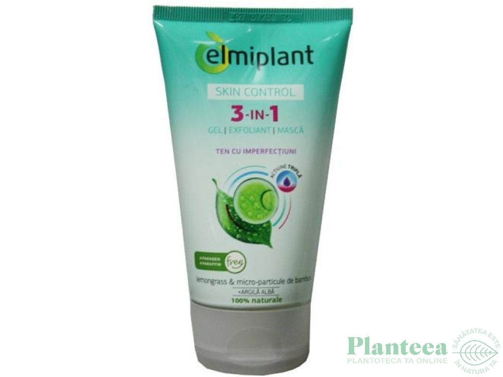 Gel exfoliant masca 3in1 SkinControl 150ml - ELMIPLANT