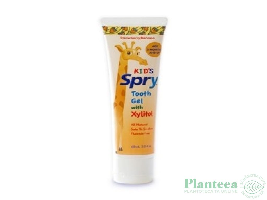 Gel gingii dinti xylitol copii capsuni banane 60ml - SPRY