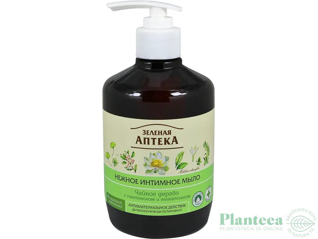 Sapun lichid igiena intima ulei arbore ceai antibacterian 370ml - ZELENAYA APTEKA