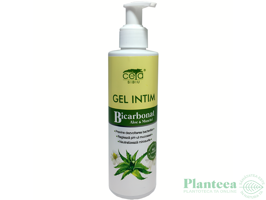 Gel igiena intima bicarbonat aloe musetel pompita 200ml - CETA SIBIU