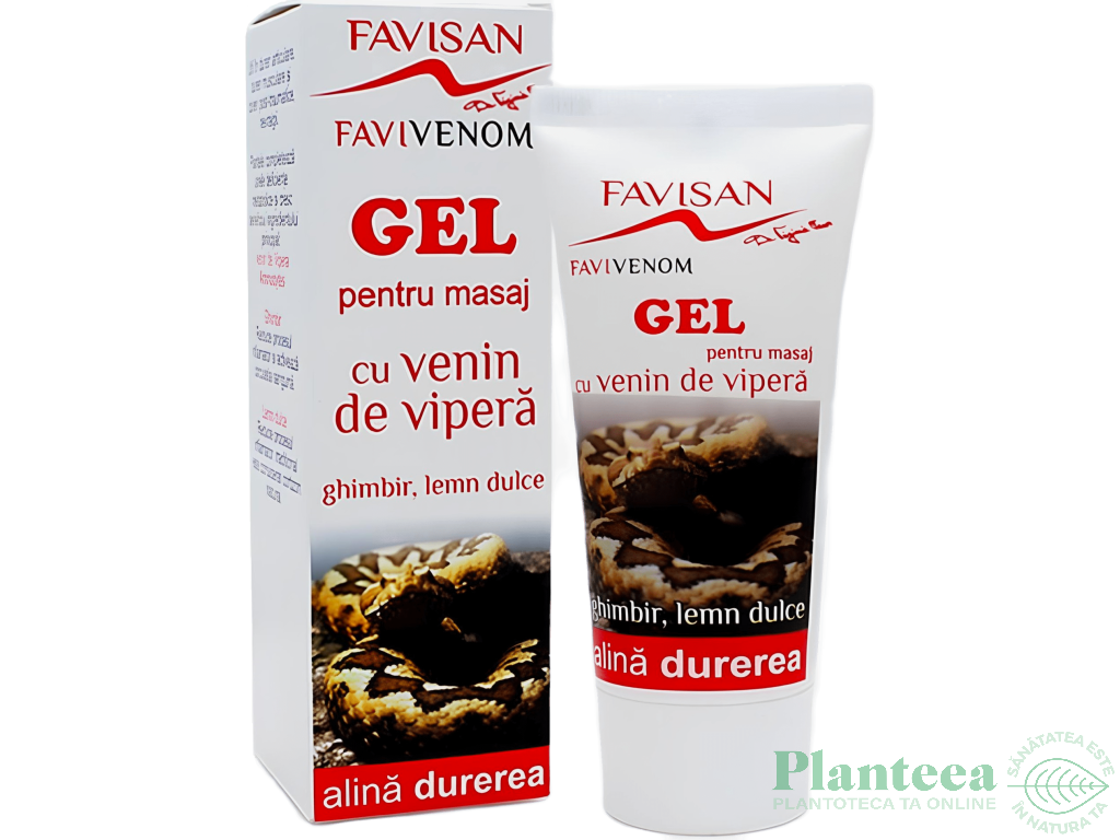 Gel masaj venin vipera ghimbir lemn dulce FaviVenom 50ml - FAVISAN