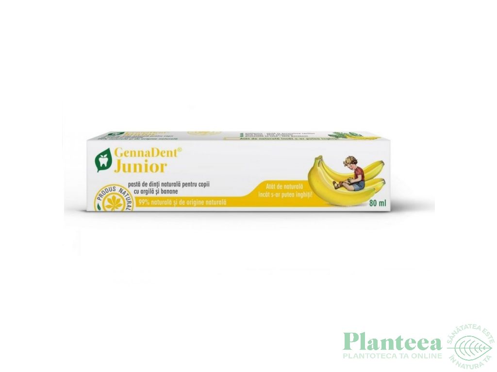 Pasta dinti anticarie copii banane Junior 80ml - VIVA NATURA