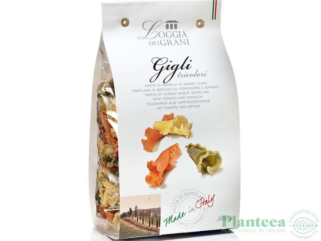 Paste gigli grau tricolore rosii spanac 500g - LOGGIA DEI GRANI