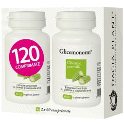 Pachet GlicemoNorm [Glicemie normala] comprimate 2x60cp - DACIA PLANT