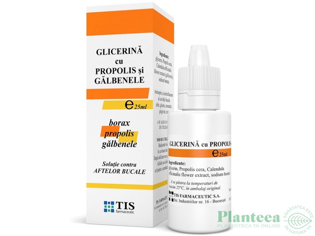 Glicerina boraxata galbenele propolis 25ml - TIS