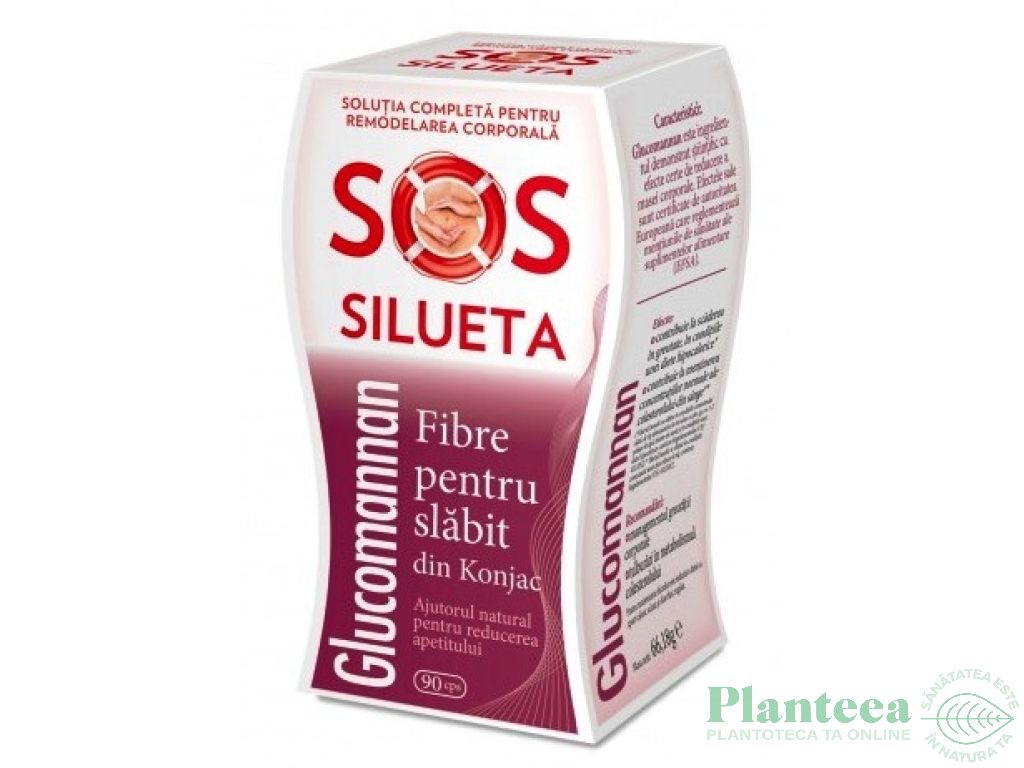 glucomannan fibre slabit 90 capsule sos silueta