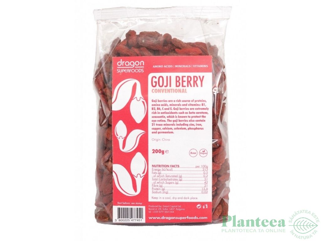 Goji fructe uscate bio 100g - DRAGON SUPERFOODS