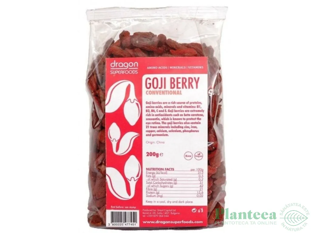 Goji uscat eco 200g - DRAGON SUPERFOODS