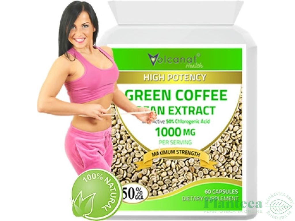 Cafea verde 1000mg 60cps - VOLCANAT HEALTH