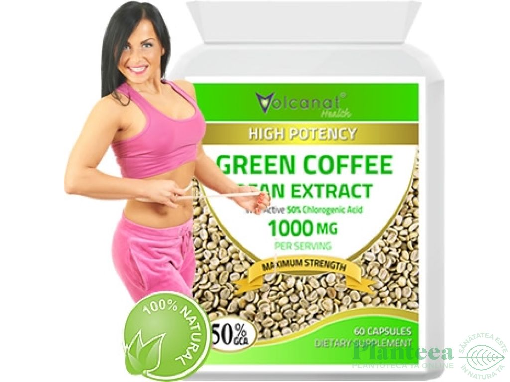Cafea verde 1000mg 60cps - VOLCANAT HEALTH
