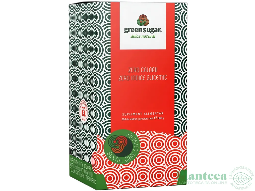 Eritritol stevie indulcitor cristalizat plicuri 200x4g - GREEN SUGAR