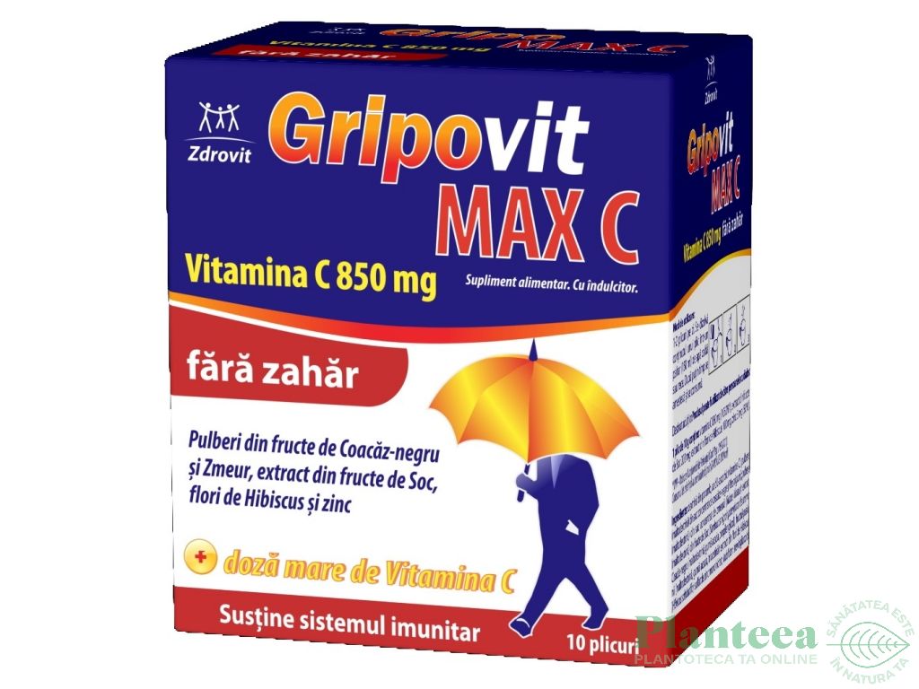 Gripovit Max C fara zahar 10pl - NATUR PRODUKT