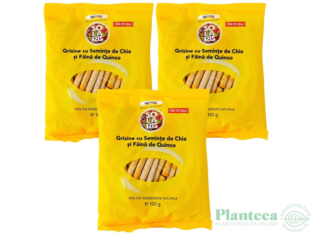 Set Grisine integrale seminte chia quinoa 3x100g - SOLARIS