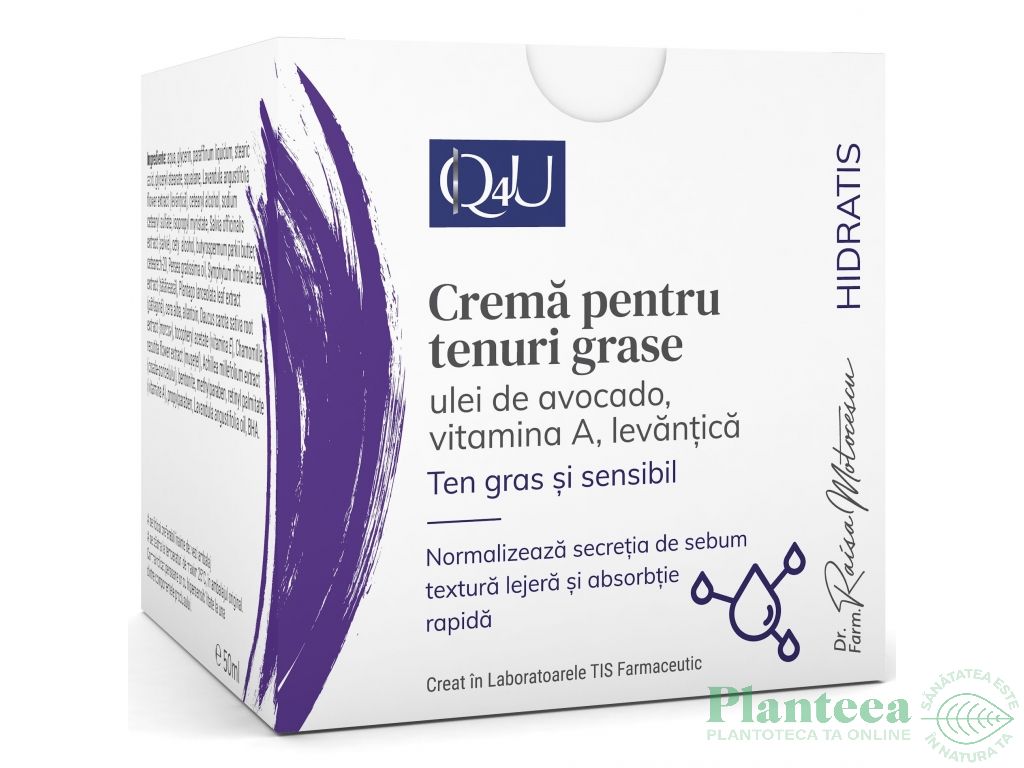 Crema tenuri grase Q4U HidraTis 50ml - TIS