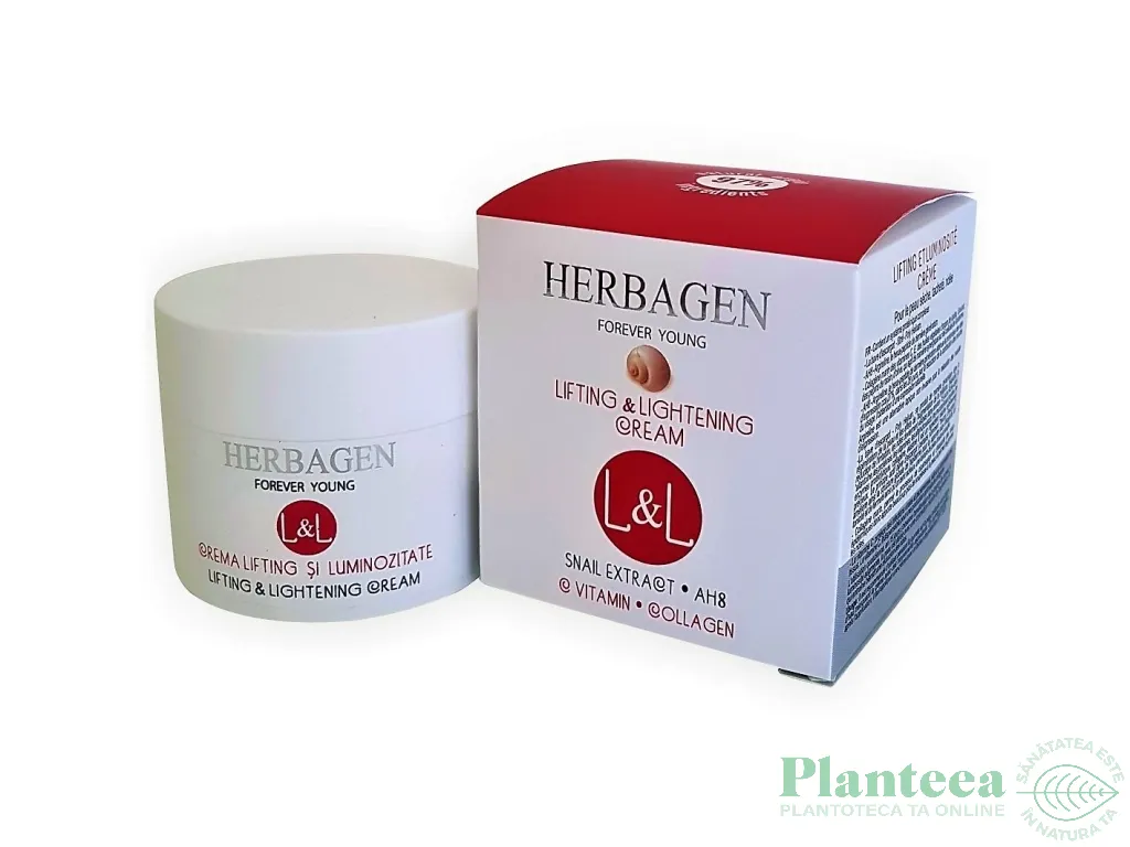 Crema lifting luminozitate extract melc colagen marin L&L 50g - HERBAGEN