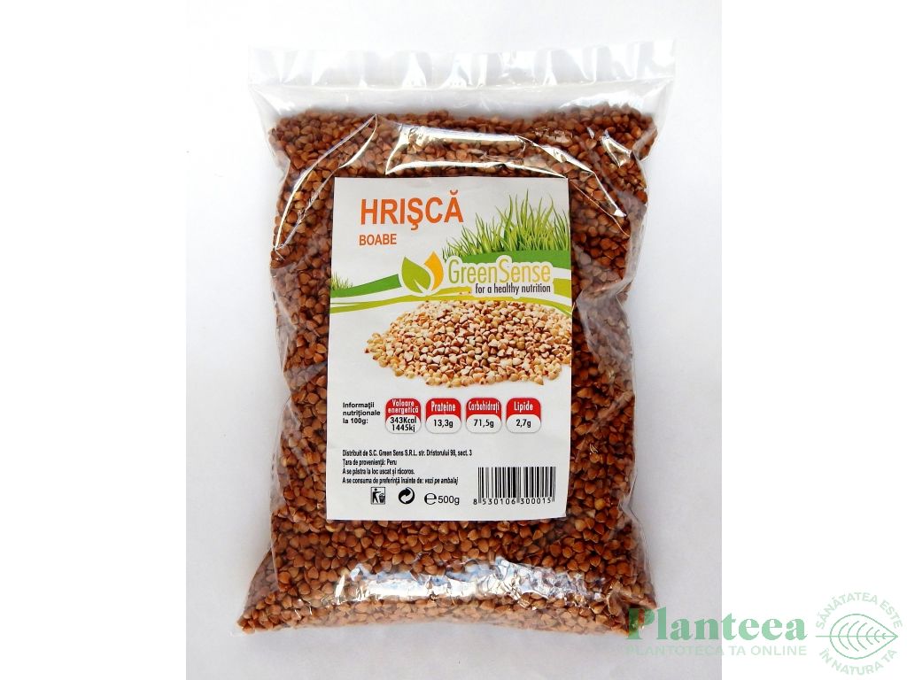 Hrisca cruda boabe 500g - GREEN SENSE