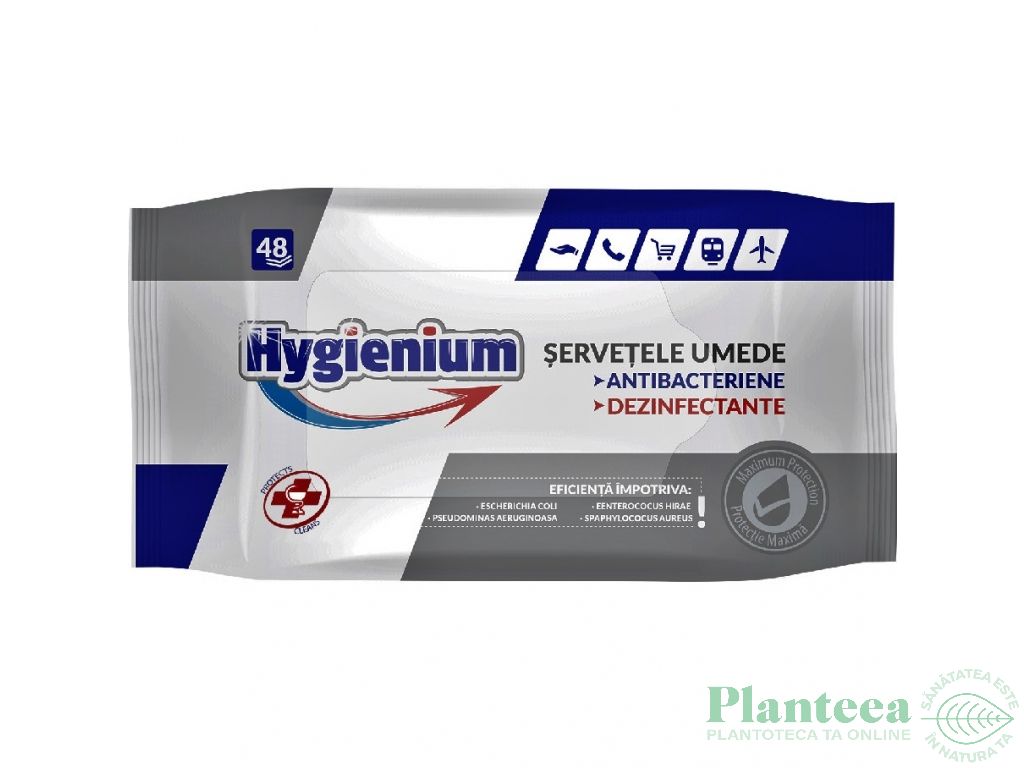 Servetele umede antibacteriene dezinfectante 48b - HYGIENIUM
