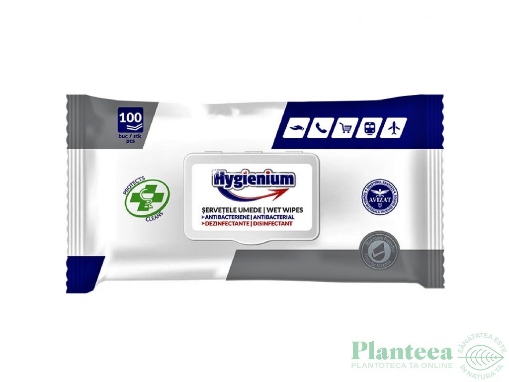 Servetele umede antibacteriene dezinfectante capac 100b - HYGIENIUM