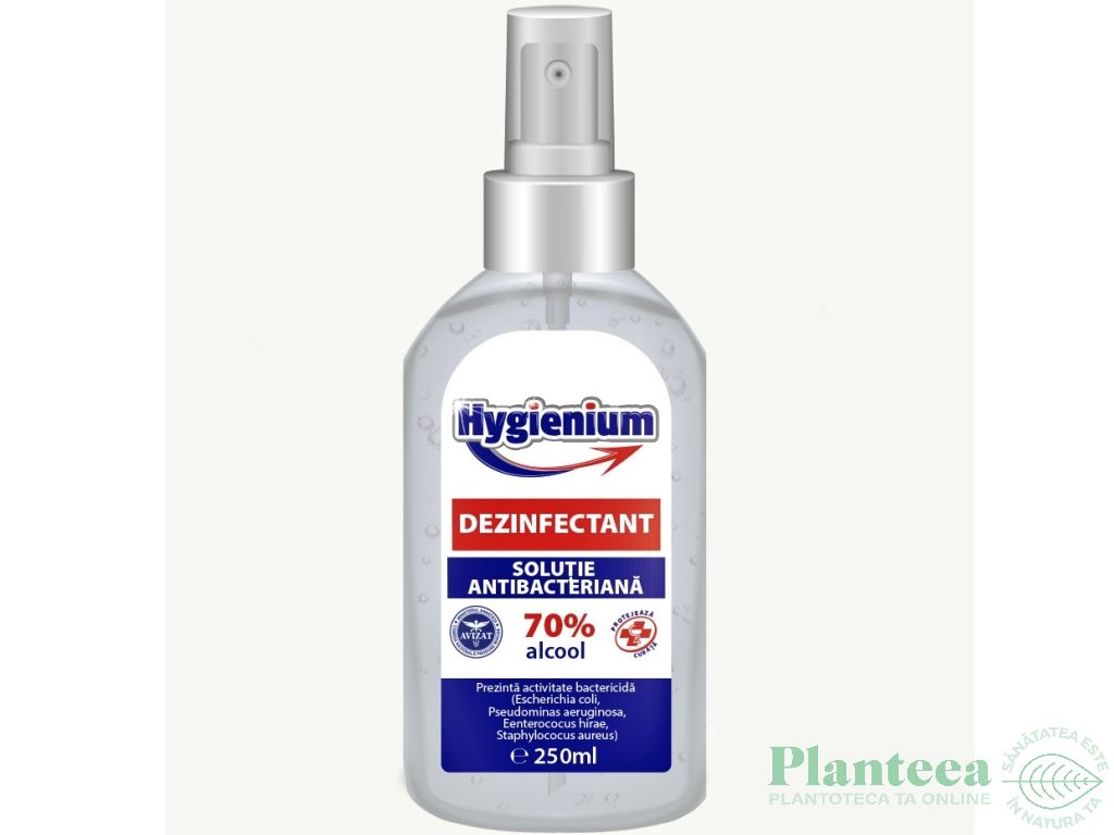 Solutie antibacteriana dezinfectare maini pulverizator 250ml - HYGIENIUM