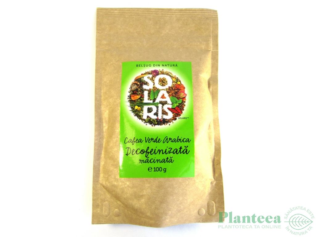 Cafea verde arabica macinata decofeinizata 100g - SOLARIS