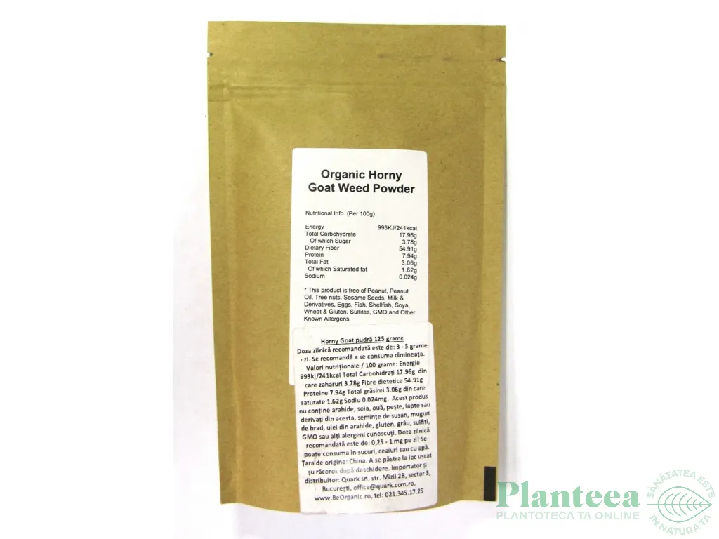 Pulbere horny goat weed raw 125g - EVERTRUST