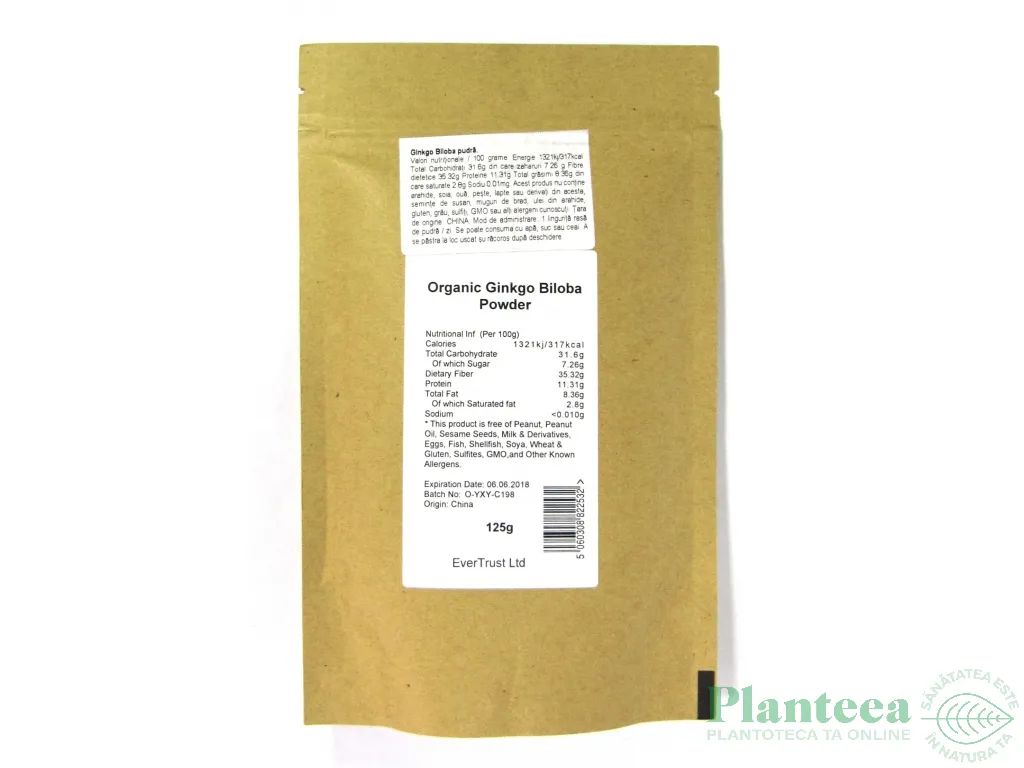 Pulbere ginkgo biloba 125g - EVERTRUST
