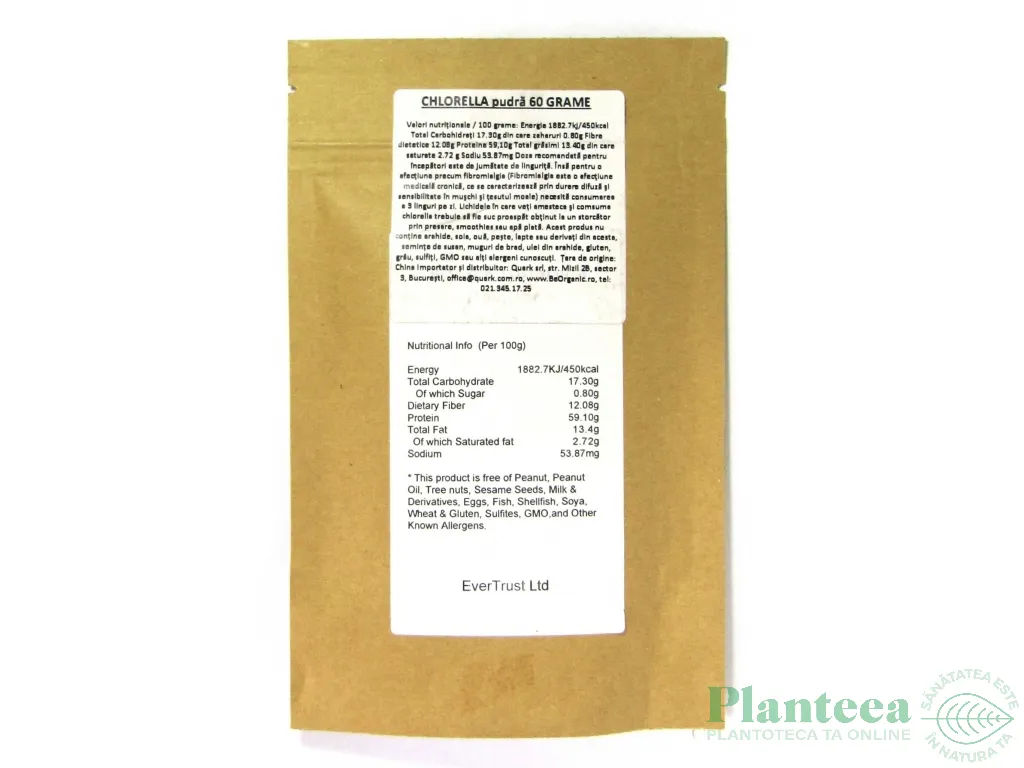 Pulbere chlorella 60g - EVERTRUST
